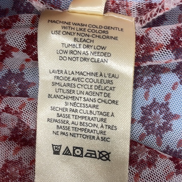 Free People Boho Floral Patchwork Sheer Peasant Cottagecore Mini Dress Small - Picture 12 of 16